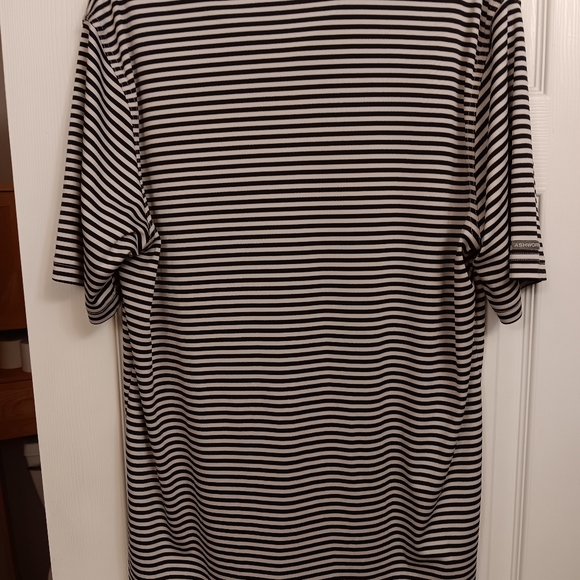 2012?? Ashworth Navy Blue White Stripe Polo Golf Shirt Preowned Men's Size Large - Picture 3 of 8